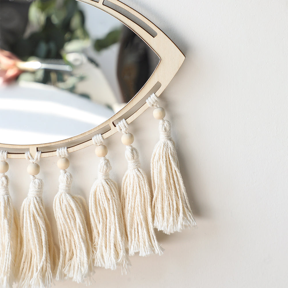Troscana | Boho Macrame Oog Spiegel Wanddecoratie