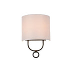 Traditionele Halve Cilinder Wandlamp 1 Kop Witte Stoffen Schaduw Wandlamp Verlichting voor Slaapkamer