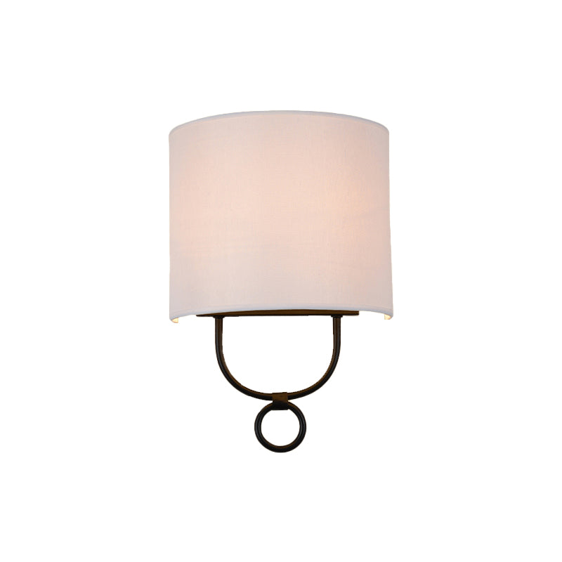 Traditionele Halve Cilinder Wandlamp 1 Kop Witte Stoffen Schaduw Wandlamp Verlichting voor Slaapkamer