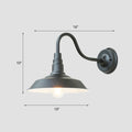 1-Bulb Gooseneck Wandlamp Industriële Metaal Muurbevestigde Verlichting met Schuurkap voor Buiten