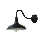1-Bulb Gooseneck Wandlamp Industriële Metaal Muurbevestigde Verlichting met Schuurkap voor Buiten