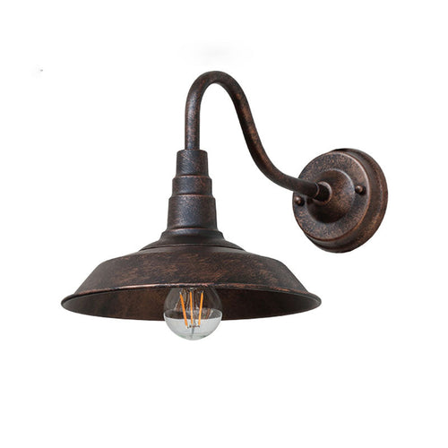 1-Bulb Gooseneck Wandlamp Industriële Metaal Muurbevestigde Verlichting met Schuurkap voor Buiten