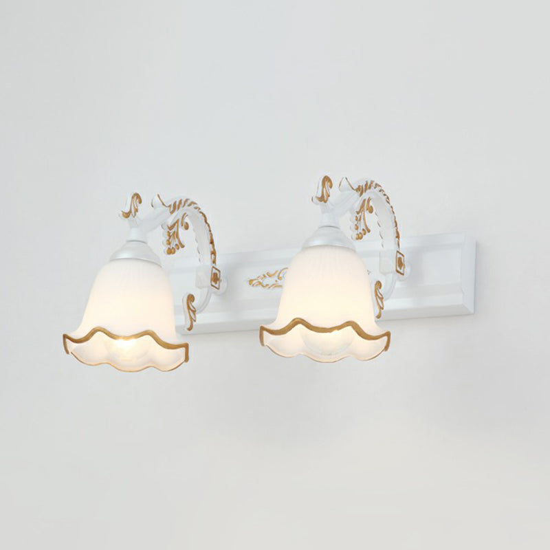 Bloemen Badkamer Wandverlichting Vintage Stijl Opale Glazen Wandlamp Verlichting