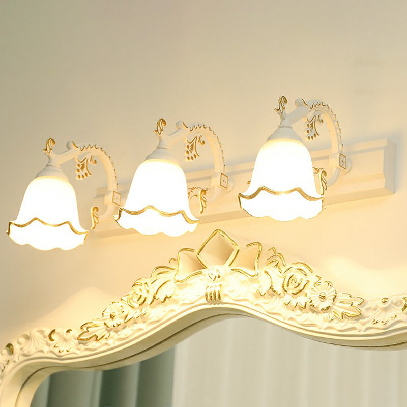 Bloemen Badkamer Wandverlichting Vintage Stijl Opale Glazen Wandlamp Verlichting