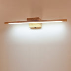 Slim Houten Vanity Wandlamp Modernistische Led Beige Wandgemonteerde Verlichtingsarmatuur in Wit/Warm Licht