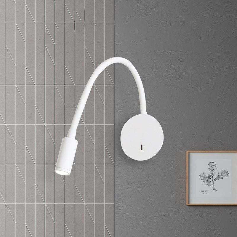 Verstelbare Cilinder Lezen Wandlamp Hedendaagse Silicoon en Metaal LED Zwart/Wit Wandlamp