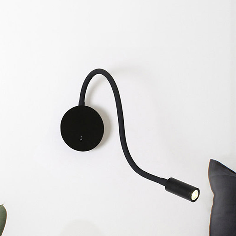 Verstelbare Cilinder Lezen Wandlamp Hedendaagse Silicoon en Metaal LED Zwart/Wit Wandlamp