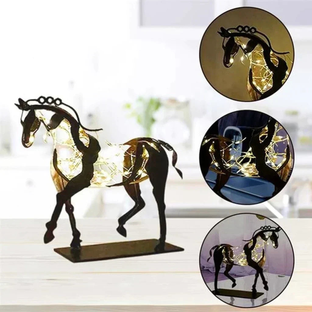 Paardensculptuur - AdonisMetaal - Rustieke Elegantie - Tijdloos Decoratief Stuk