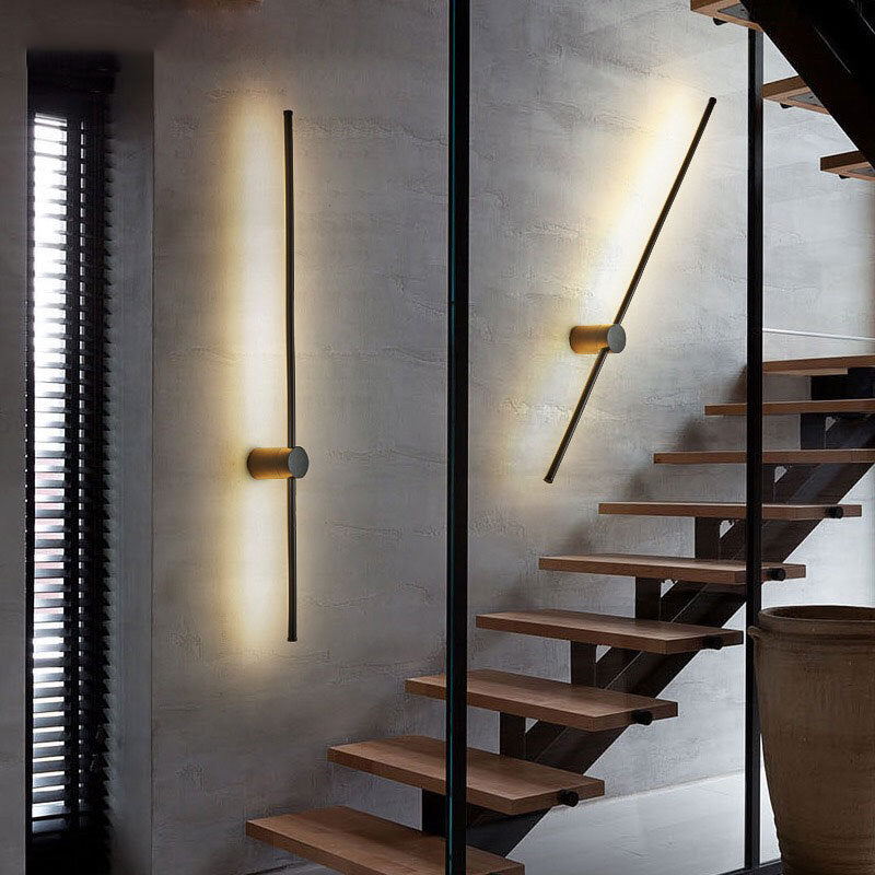 Slim Rod Trapleunings Wandlamp Aluminium Minimalistisch LED Muurbevestigde Verlichtingsarmatuur