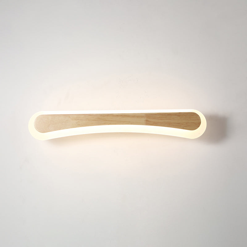 Moderne Badkamer Wandverlichting Houten LED Vanity Verlichtingsarmaturen in Acrylaat Schatten