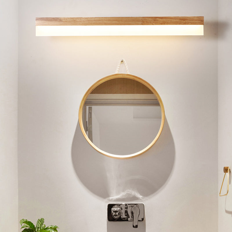 Moderne Badkamer Wandverlichting Houten LED Vanity Verlichtingsarmaturen in Acrylaat Schatten