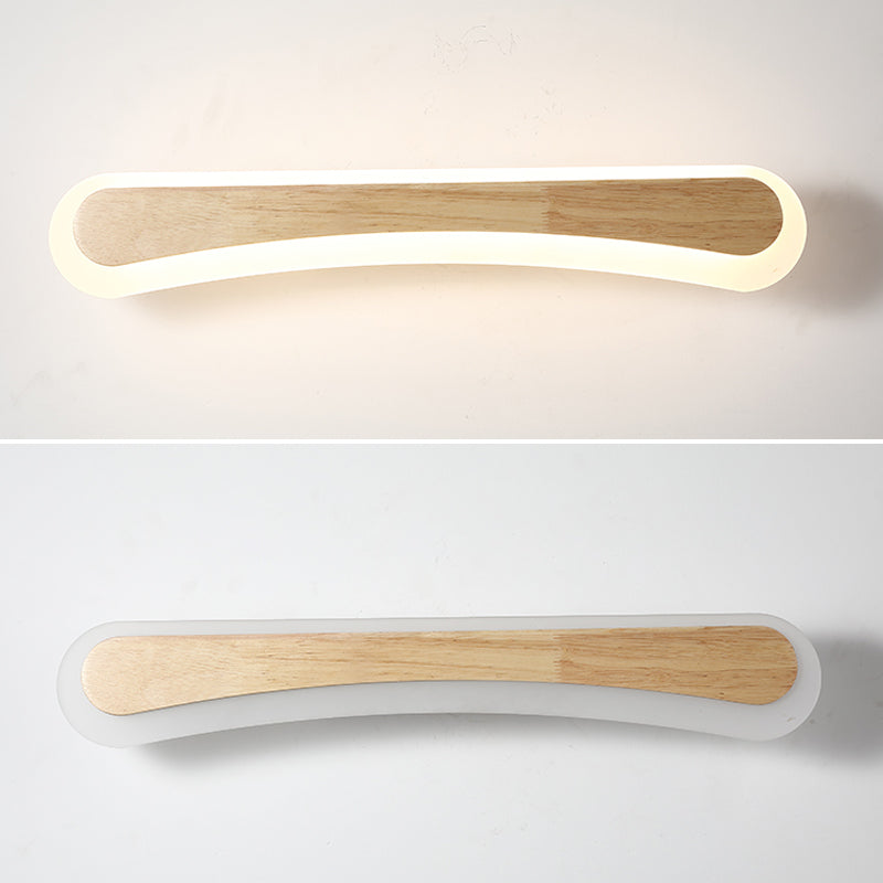 Moderne Badkamer Wandverlichting Houten LED Vanity Verlichtingsarmaturen in Acrylaat Schatten