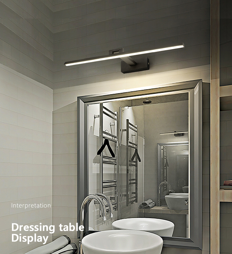 Lineaire LED Vanity Verlichtingsarmaturen Moderne Minimalistische Stijl Metalen Enkele Vanity Verlichting