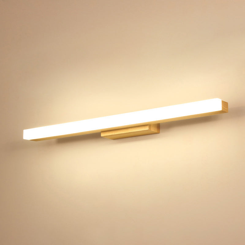 Rechthoekige Vanity Wandlamp Nordic Minimalistische Stijl Houten Enkele Vanity Lamp