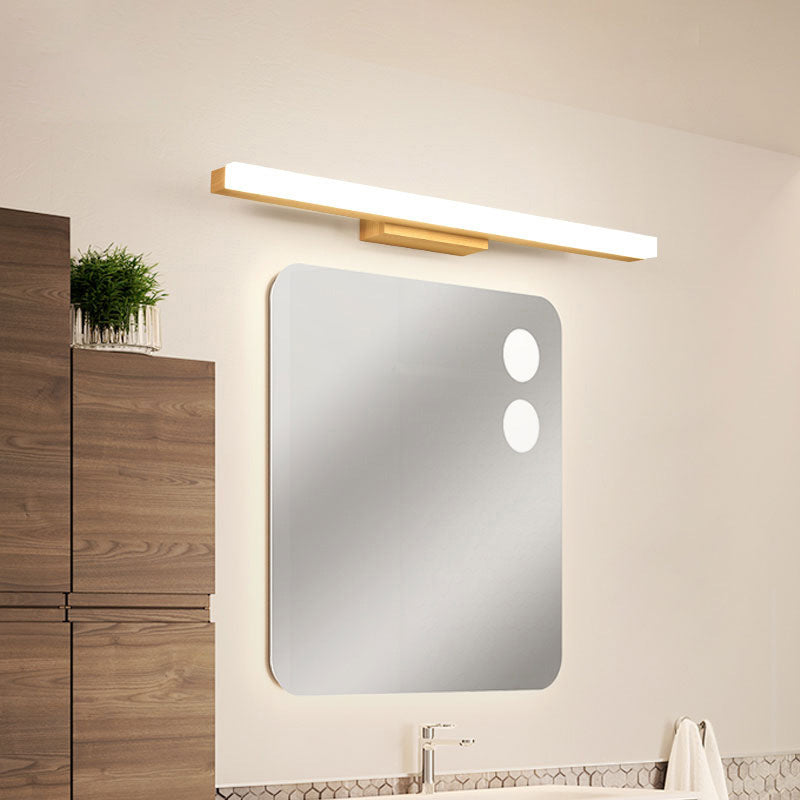 Rechthoekige Vanity Wandlamp Nordic Minimalistische Stijl Houten Enkele Vanity Lamp