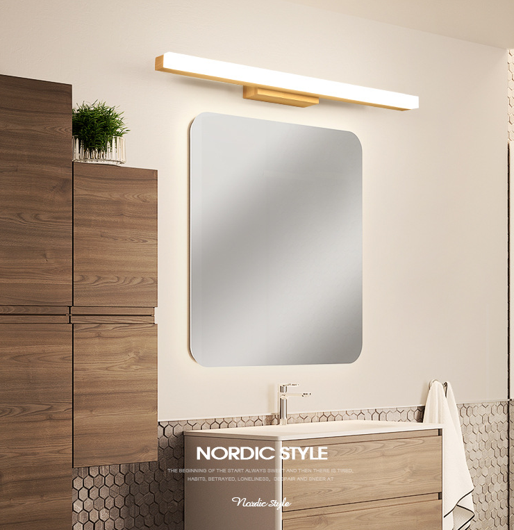 Rechthoekige Vanity Wandlamp Nordic Minimalistische Stijl Houten Enkele Vanity Lamp