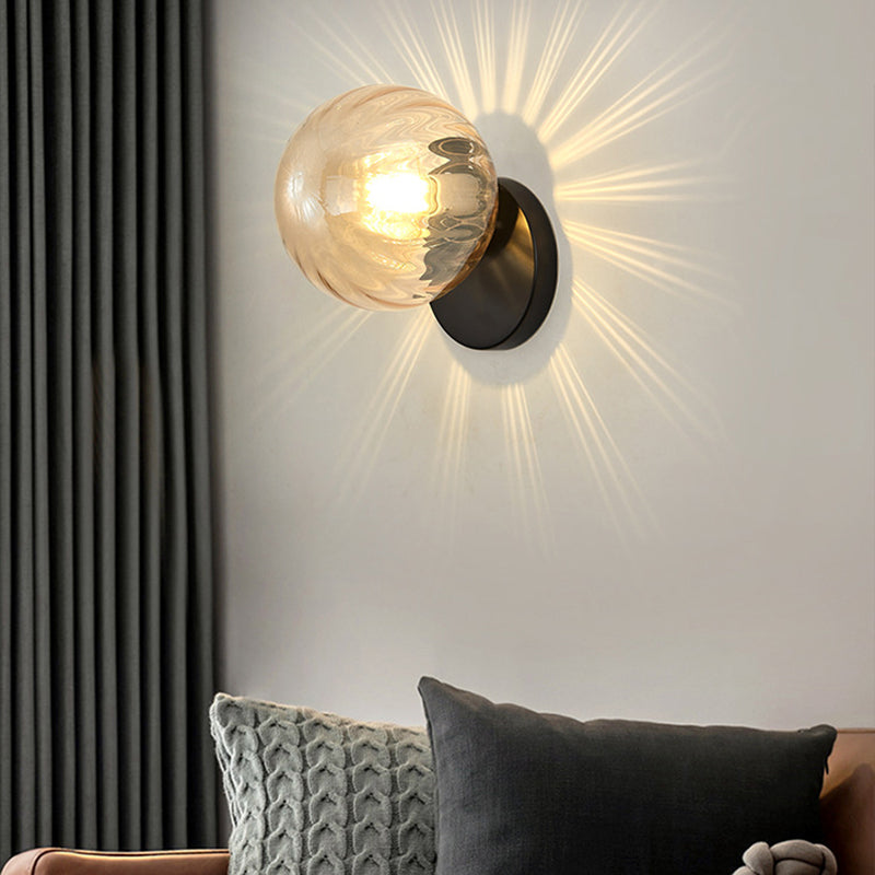 Moderne Simpliciteit Wandlamp 1 Licht Metaal Wandlamp met Glazen Bal Schaduw