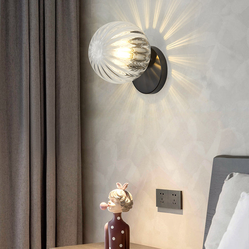 Moderne Simpliciteit Wandlamp 1 Licht Metaal Wandlamp met Glazen Bal Schaduw