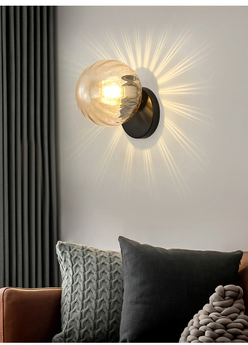 Moderne Simpliciteit Wandlamp 1 Licht Metaal Wandlamp met Glazen Bal Schaduw