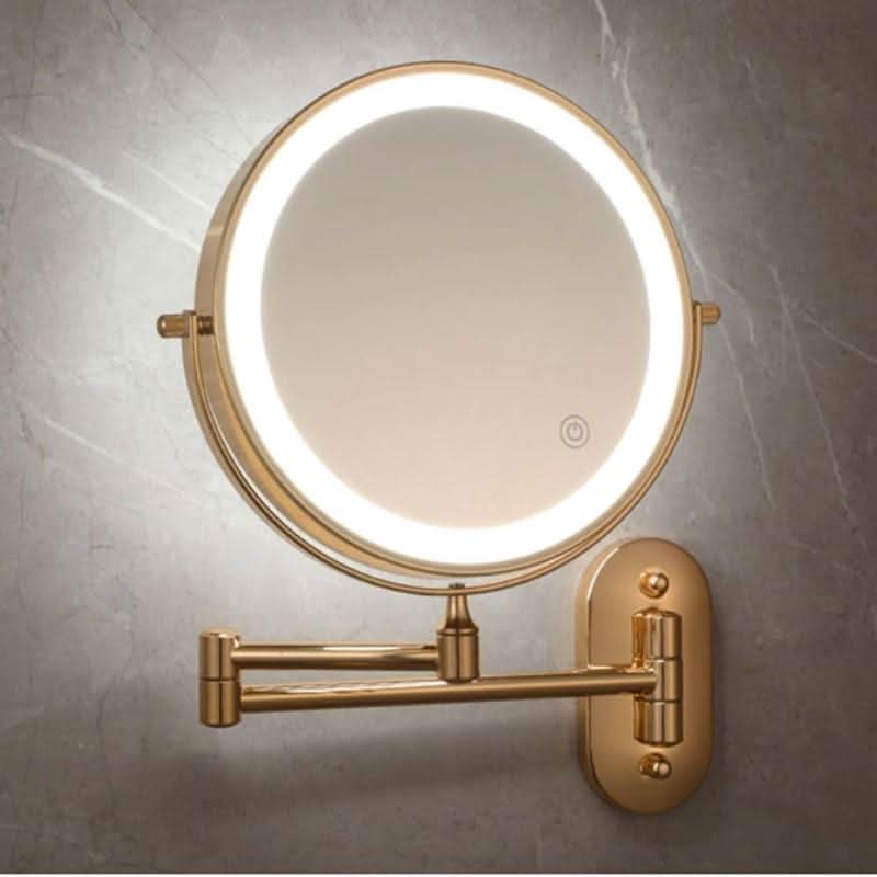 Gouden Oplaadbare LED Make-up Vergrotende Spiegel
