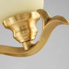 Traditionele Bell Shade Wandlamp 1/2-Licht Frosted Glas Sconcelamp met Gouden Metalen Arm