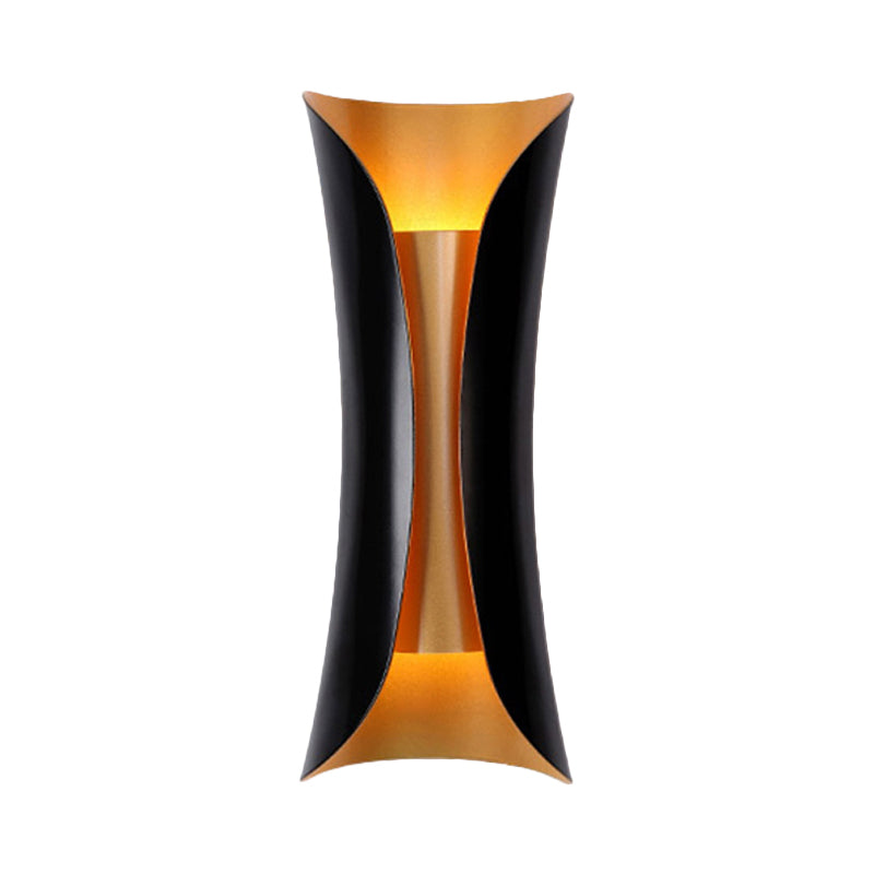 Moderne Curl Wandlamp 13"/21"/30" Hoogte 2 Lichten Metalen Binnen Wandverlichting in Zwart
