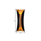 Moderne Curl Wandlamp 13"/21"/30" Hoogte 2 Lichten Metalen Binnen Wandverlichting in Zwart