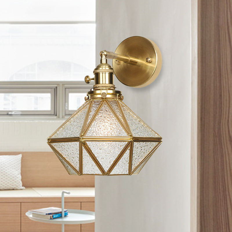 Geometrisch/Aarde/Pentagram Wandlamp Moderne Prismatic Glas 1 Lamp Messing Wandmontage Verlichtingsarmatuur