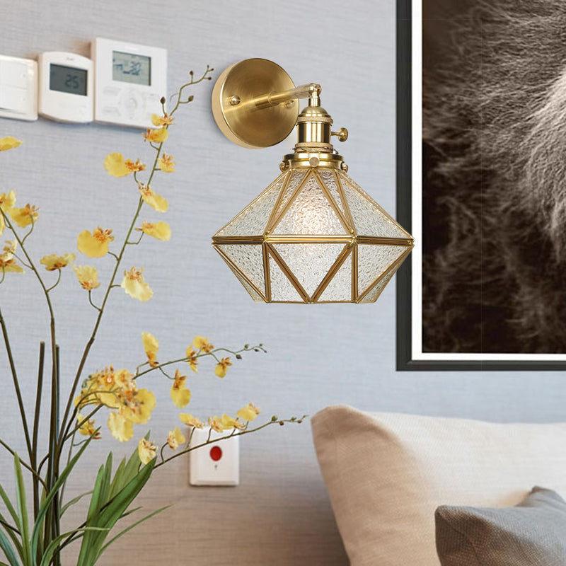 Geometrisch/Aarde/Pentagram Wandlamp Moderne Prismatic Glas 1 Lamp Messing Wandmontage Verlichtingsarmatuur