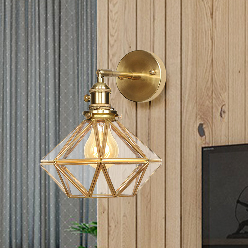 Geometrisch/Aarde/Pentagram Wandlamp Moderne Prismatic Glas 1 Lamp Messing Wandmontage Verlichtingsarmatuur