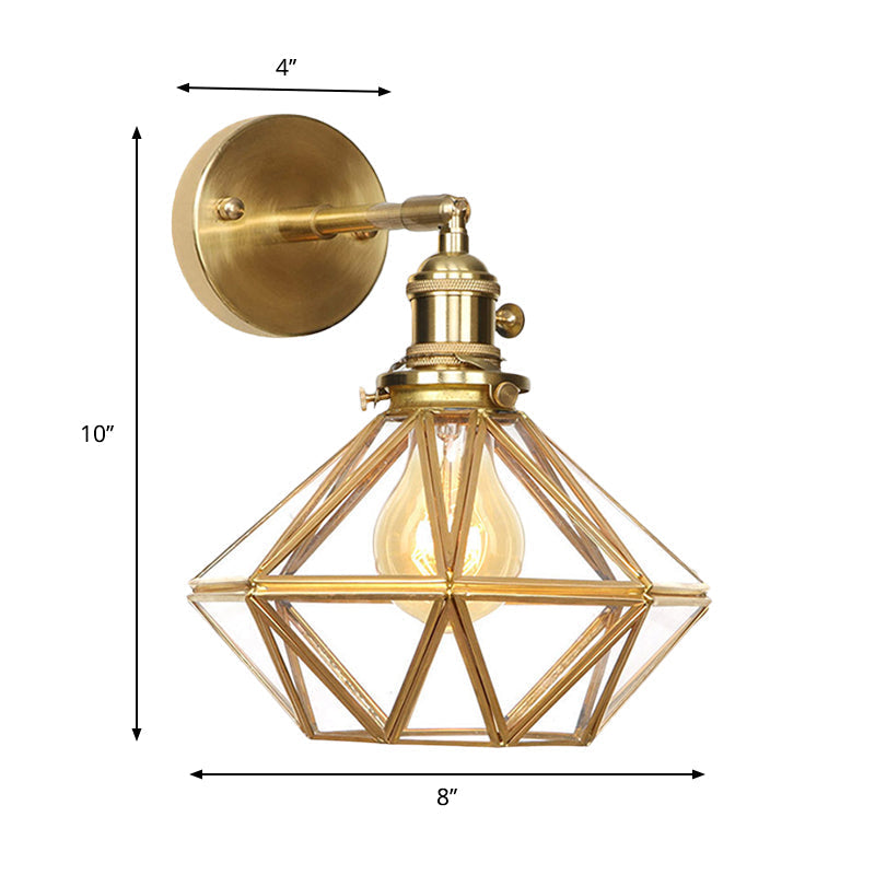 Geometrisch/Aarde/Pentagram Wandlamp Moderne Prismatic Glas 1 Lamp Messing Wandmontage Verlichtingsarmatuur