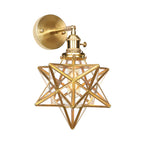 Geometrisch/Aarde/Pentagram Wandlamp Moderne Prismatic Glas 1 Lamp Messing Wandmontage Verlichtingsarmatuur