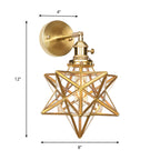 Geometrisch/Aarde/Pentagram Wandlamp Moderne Prismatic Glas 1 Lamp Messing Wandmontage Verlichtingsarmatuur