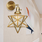 Geometrisch/Aarde/Pentagram Wandlamp Moderne Prismatic Glas 1 Lamp Messing Wandmontage Verlichtingsarmatuur