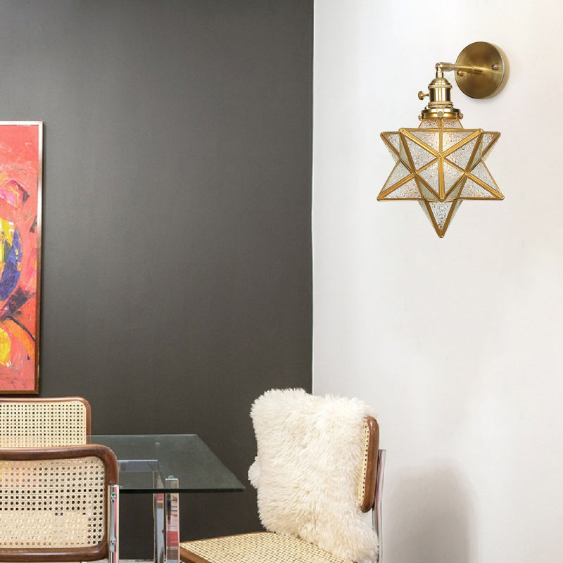 Geometrisch/Aarde/Pentagram Wandlamp Moderne Prismatic Glas 1 Lamp Messing Wandmontage Verlichtingsarmatuur