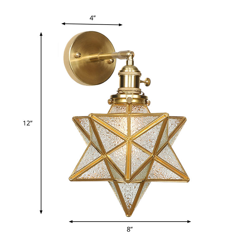 Geometrisch/Aarde/Pentagram Wandlamp Moderne Prismatic Glas 1 Lamp Messing Wandmontage Verlichtingsarmatuur