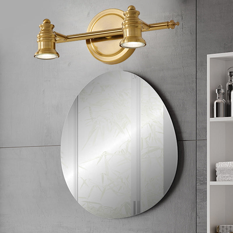 Lineaire Badkamerspiegel Verlichting Traditioneel Metaal 2/3/4-Lamp Messing Wandlamp Verlichting | Troscana