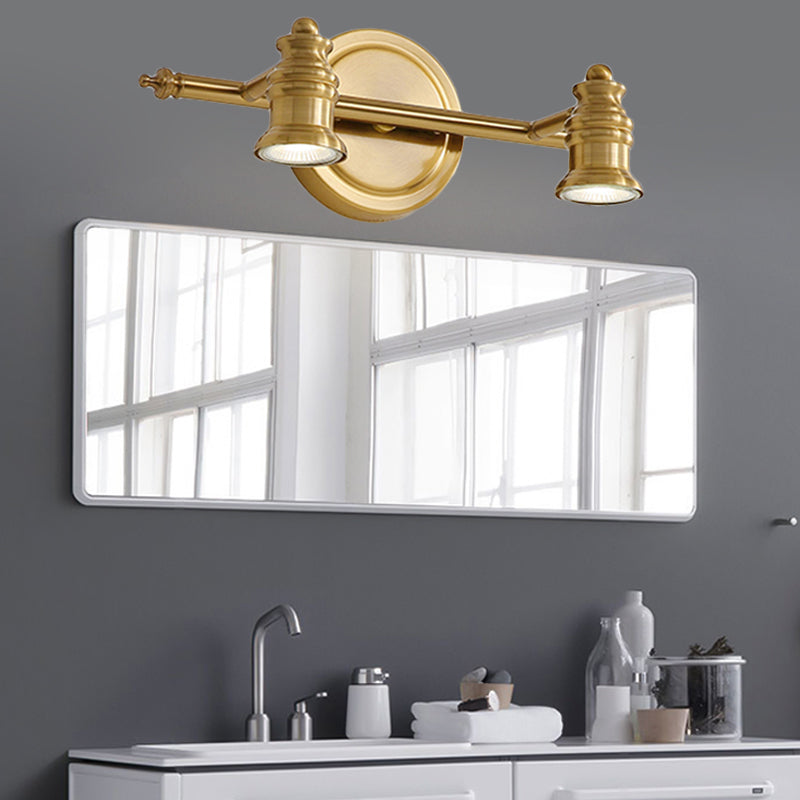 Lineaire Badkamerspiegel Verlichting Traditioneel Metaal 2/3/4-Lamp Messing Wandlamp Verlichting | Troscana
