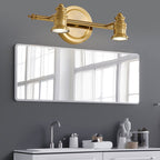 Lineaire Badkamer Vanity Spiegel Licht Traditionalisme Metaal 2/3/4-Lamp Messing Muur Sconces Verlichting