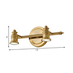 Lineaire Badkamerspiegel Verlichting Traditioneel Metaal 2/3/4-Lamp Messing Wandlamp Verlichting | Troscana