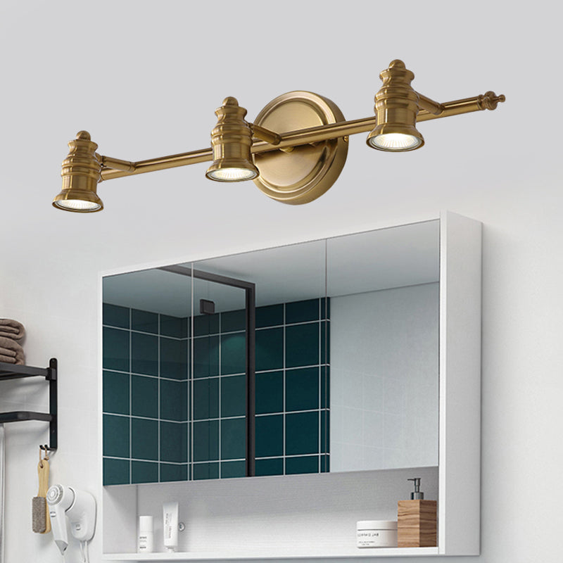 Lineaire Badkamer Vanity Spiegel Licht Traditionalisme Metaal 2/3/4-Lamp Messing Muur Sconces Verlichting