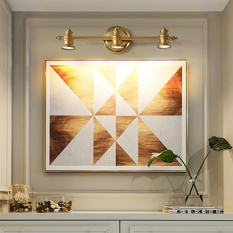 Lineaire Badkamer Vanity Spiegel Licht Traditionalisme Metaal 2/3/4-Lamp Messing Muur Sconces Verlichting