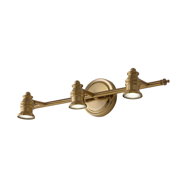 Lineaire Badkamer Vanity Spiegel Licht Traditionalisme Metaal 2/3/4-Lamp Messing Muur Sconces Verlichting