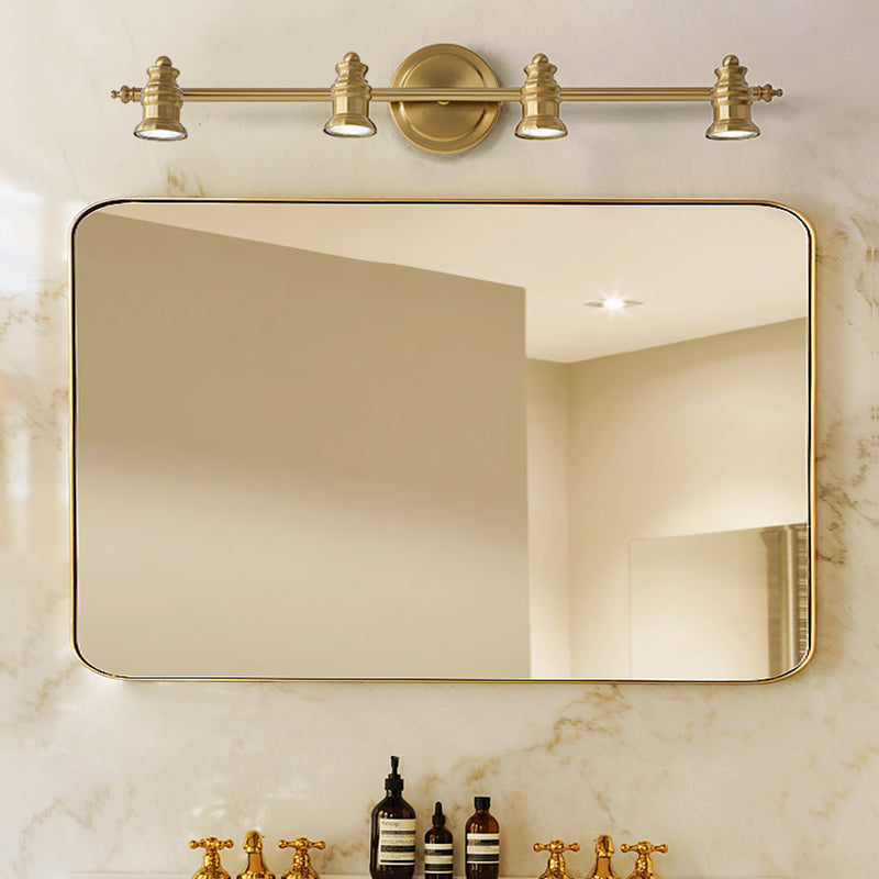 Lineaire Badkamer Vanity Spiegel Licht Traditionalisme Metaal 2/3/4-Lamp Messing Muur Sconces Verlichting