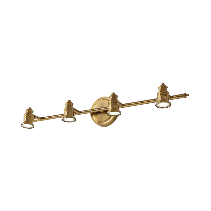 Lineaire Badkamer Vanity Spiegel Licht Traditionalisme Metaal 2/3/4-Lamp Messing Muur Sconces Verlichting
