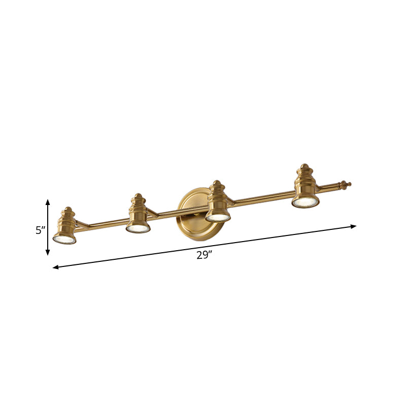 Lineaire Badkamer Vanity Spiegel Licht Traditionalisme Metaal 2/3/4-Lamp Messing Muur Sconces Verlichting