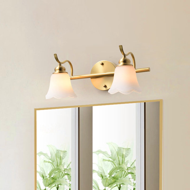 Bloem Badkamer Wand Vanity Light Traditionalist Metaal 2/3 Gloeilampen LED Messing Wandlamp Verlichting