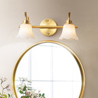 Bloem Badkamer Wand Vanity Light Traditionalist Metaal 2/3 Gloeilampen LED Messing Wandlamp Verlichting