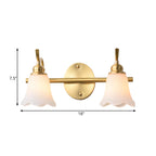 Bloem Badkamer Wand Vanity Light Traditionalist Metaal 2/3 Gloeilampen LED Messing Wandlamp Verlichting