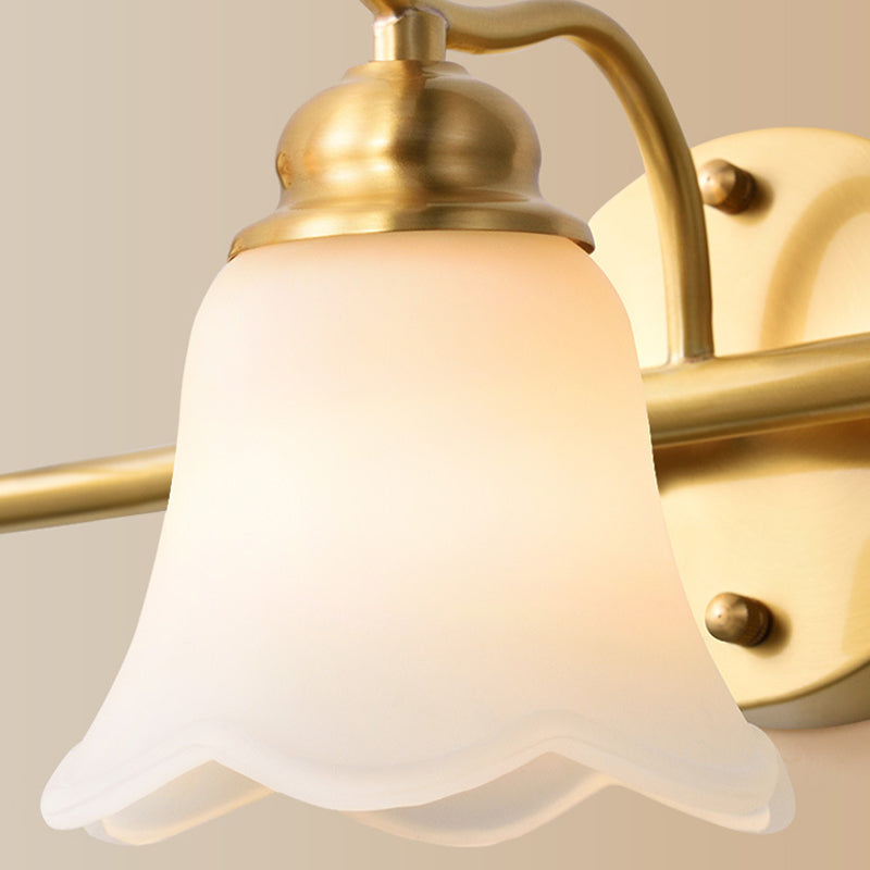 Bloem Badkamer Wand Vanity Light Traditionalist Metaal 2/3 Gloeilampen LED Messing Wandlamp Verlichting